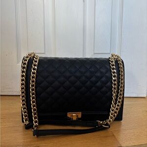 INC International Concepts Black Quilted Shoulder Bag